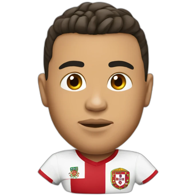 Ronaldo head with teeshirt of portugal emoji