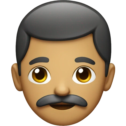 Guy with mustache giving peace sign  emoji