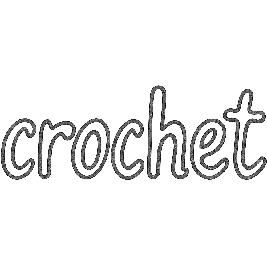 the word 'crochet' hand drawn doodle style emoji