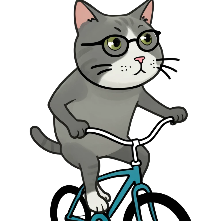 a cat riding a bike  emoji