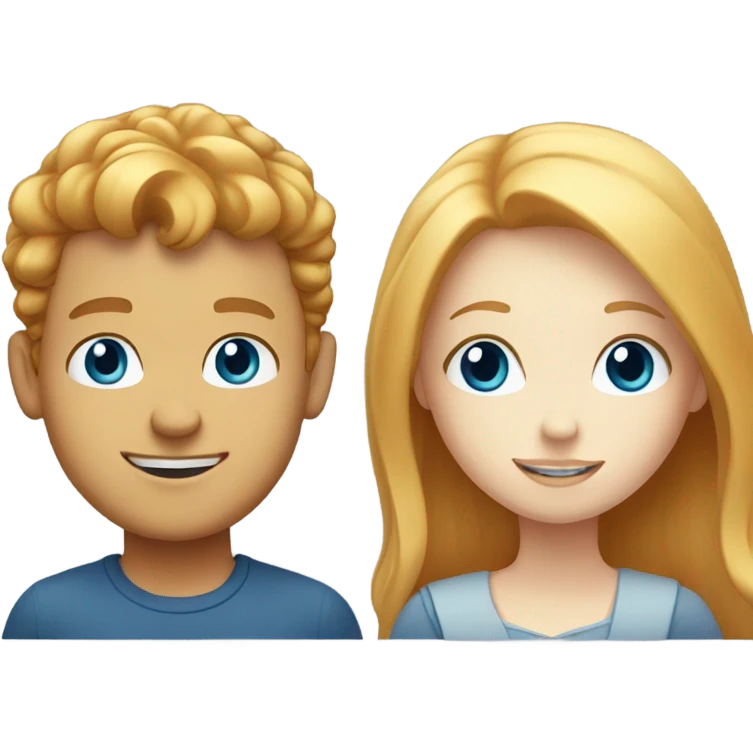 pale ginger boy and blue eyed blonde girl emoji