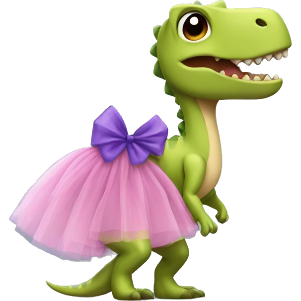 Dinosaur wearing a tutu emoji
