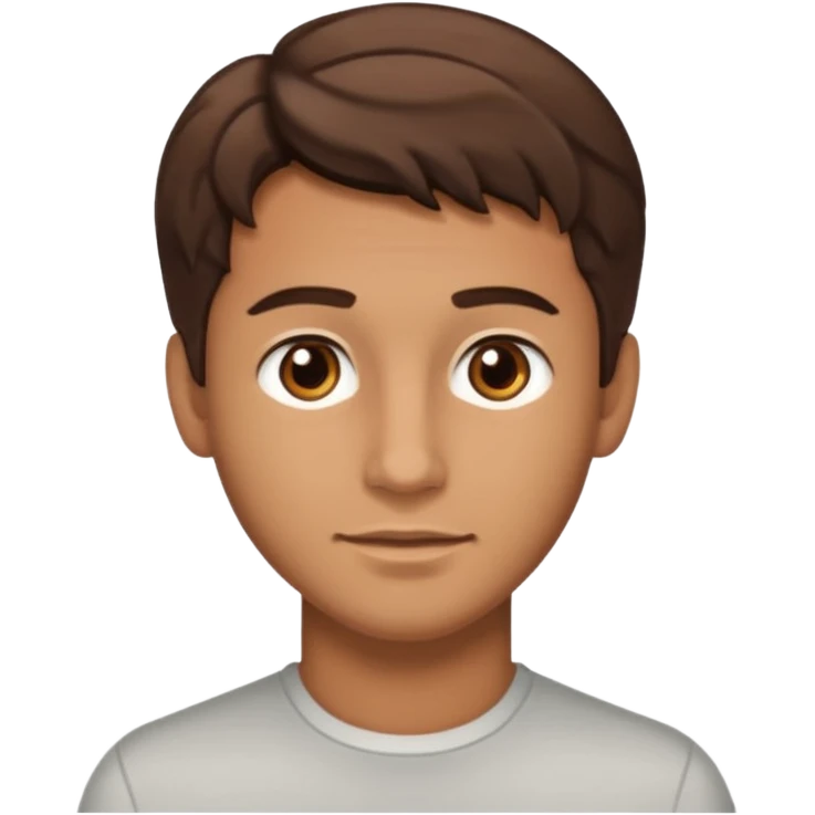 Handsome cute Man with tan skin and  brown eyes and  short brown wavy hair emoji