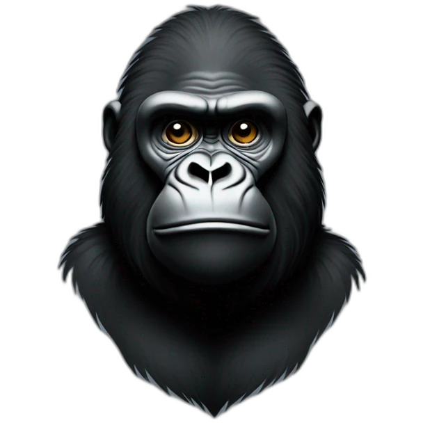 Gorille sur un noir emoji