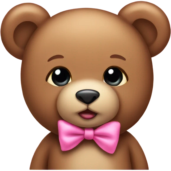 teddy bear with pink bow on ear emoji