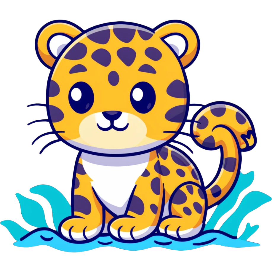 leopard with aquatic features emoji