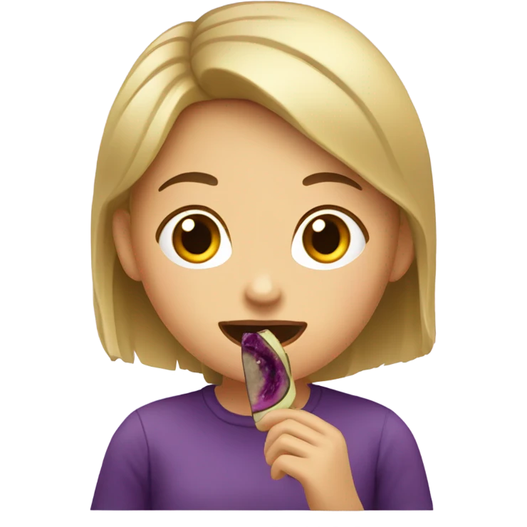 girl eating eggplant  emoji