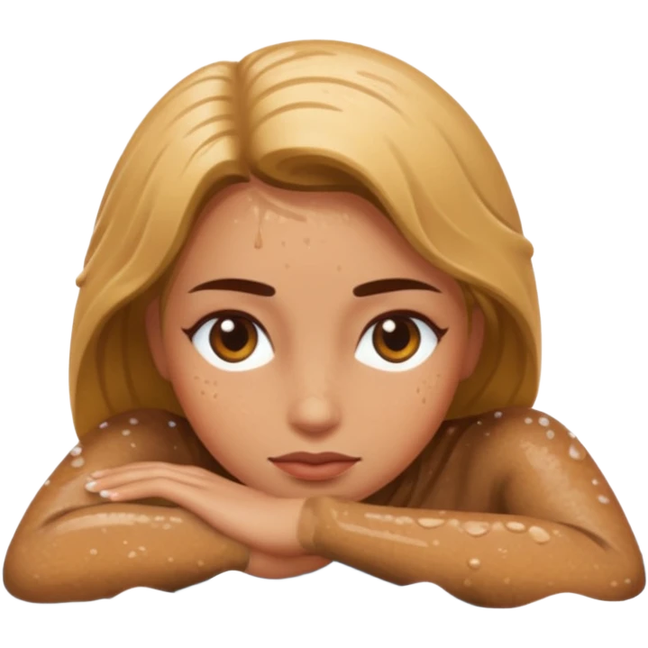 mujer tirada en el lodo  boca abajo emoji