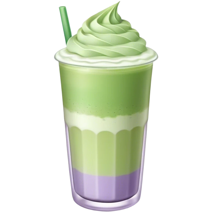 Lavender and light green layered iced matcha latte emoji