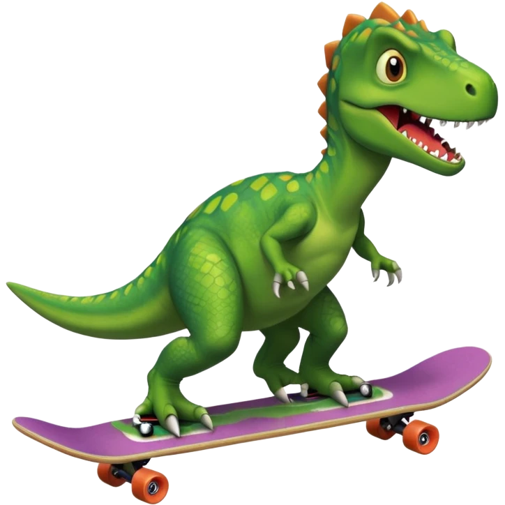 Dinosaur on a skateboard emoji
