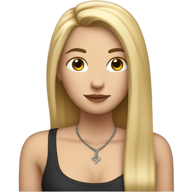 White girl with Long straight blonde hair and tattoos emoji
