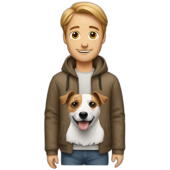 Man with jack russell terrier dog emoji