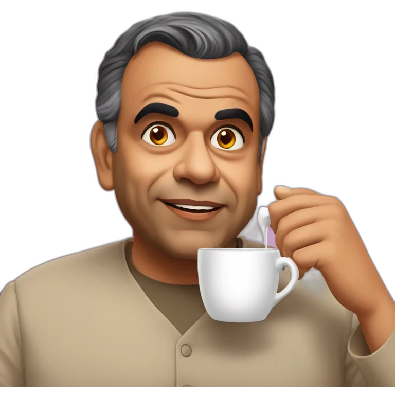 Paresh rawal drinking tea emoji