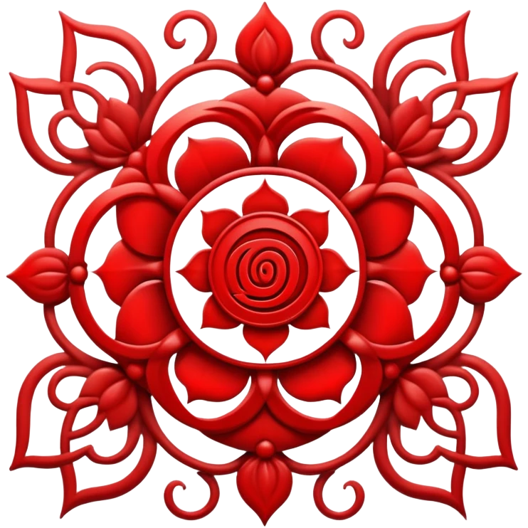 Intricate, beautiful, Root chakra symbol emoji