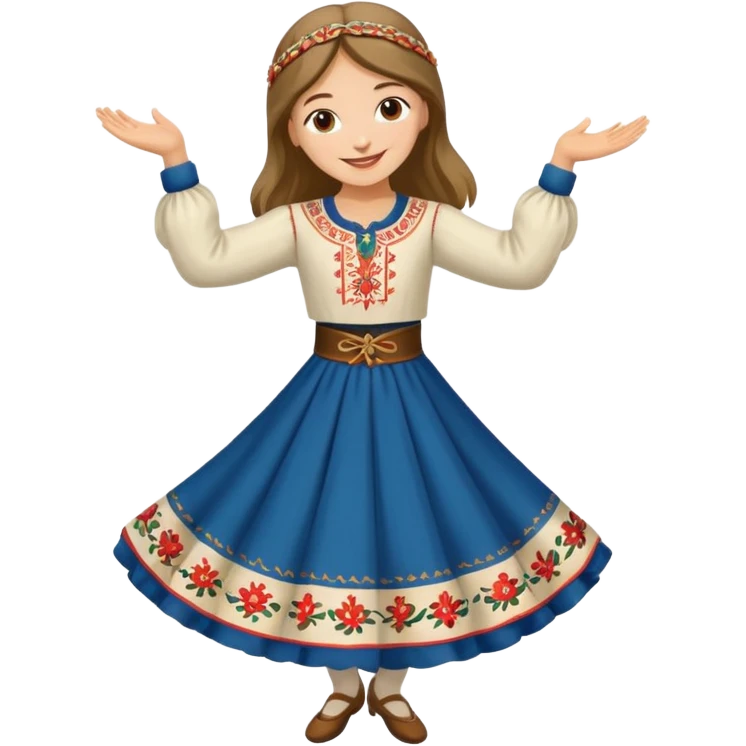 Girl Serbian orthodox folklore dancing with nosnja  emoji