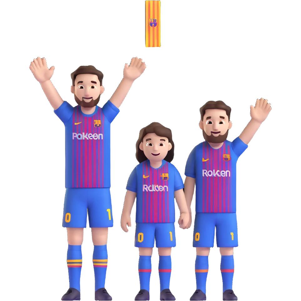 Messi and Antonella waving emoji