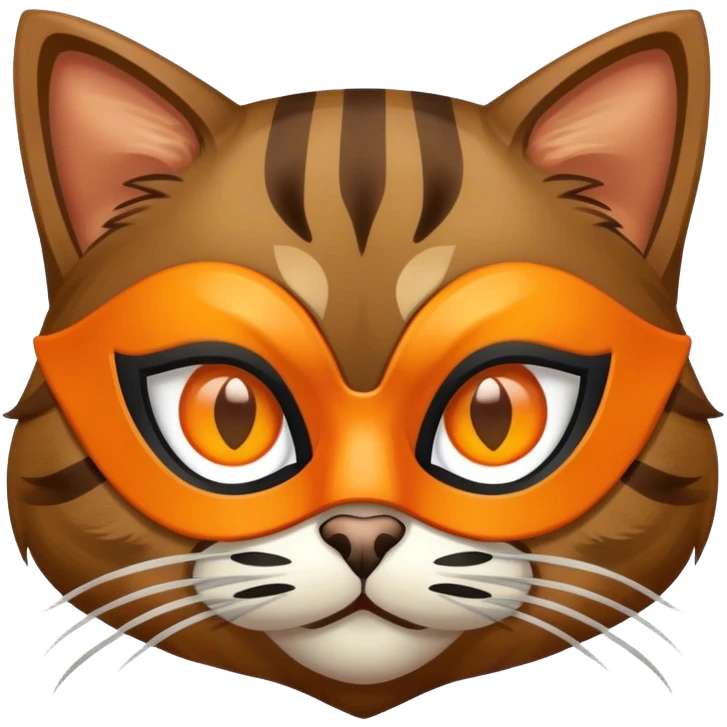 Brown tabby cat with bandit mask  emoji