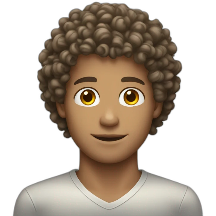 curly haired male model emoji