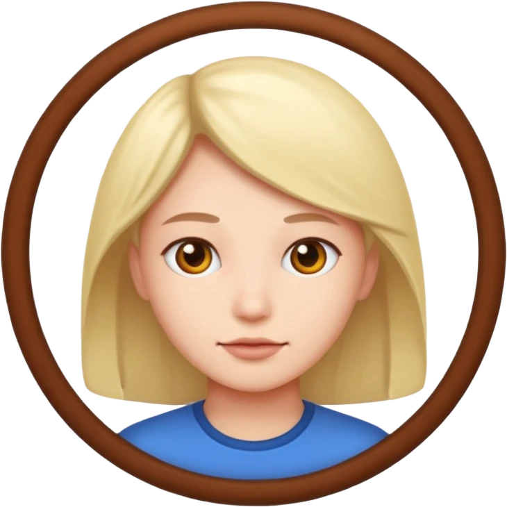 un joli personnage de face dans un rond  emoji