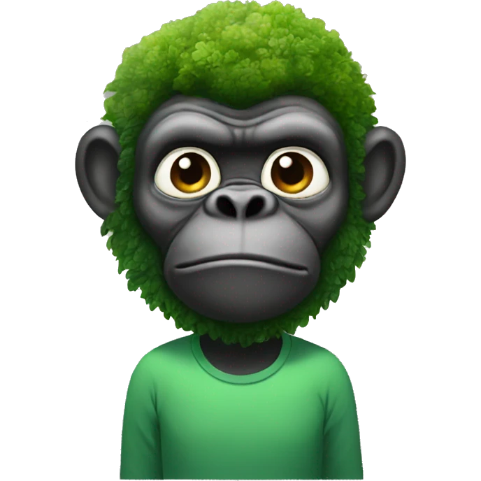 gorila with broccoli hair emoji