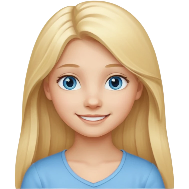 A young girl with long blonde hair and light blue eyes emoji