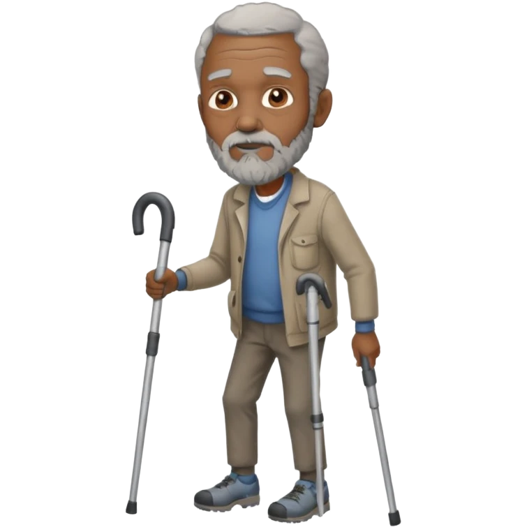old black man with crutches emoji
