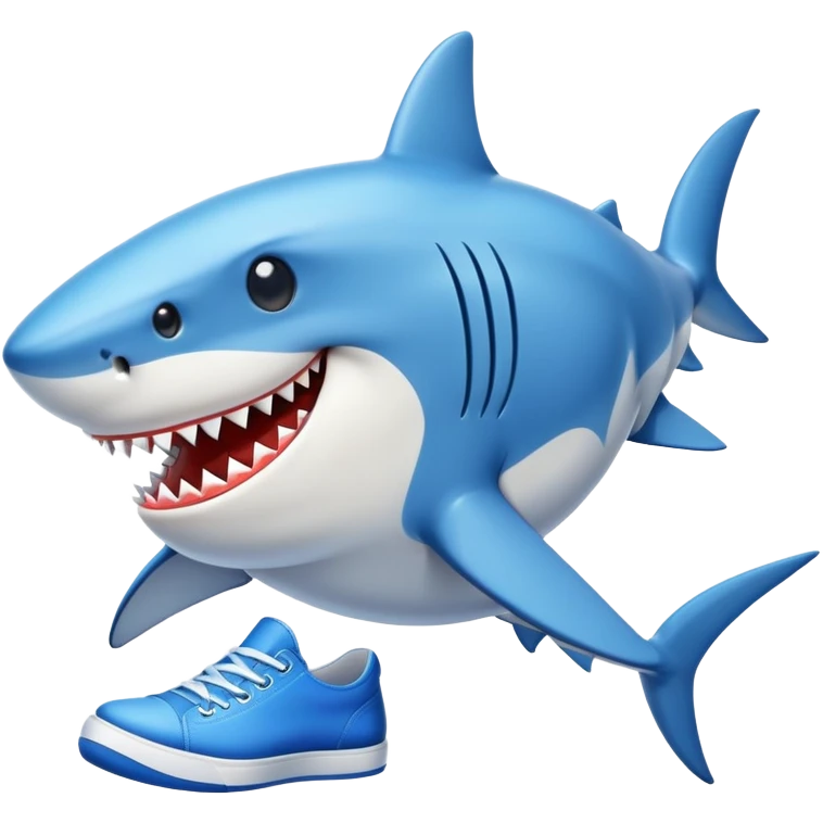 Shark with blue shoes emoji