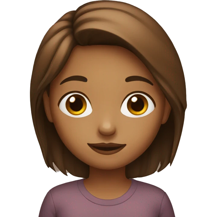 girl with brown ahir emoji