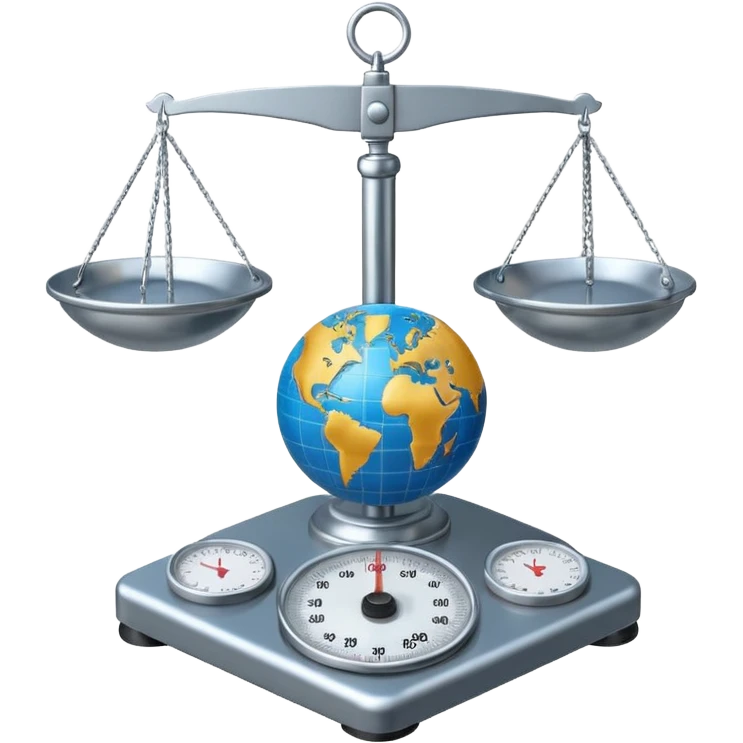 A globe on a weighing scale emoji