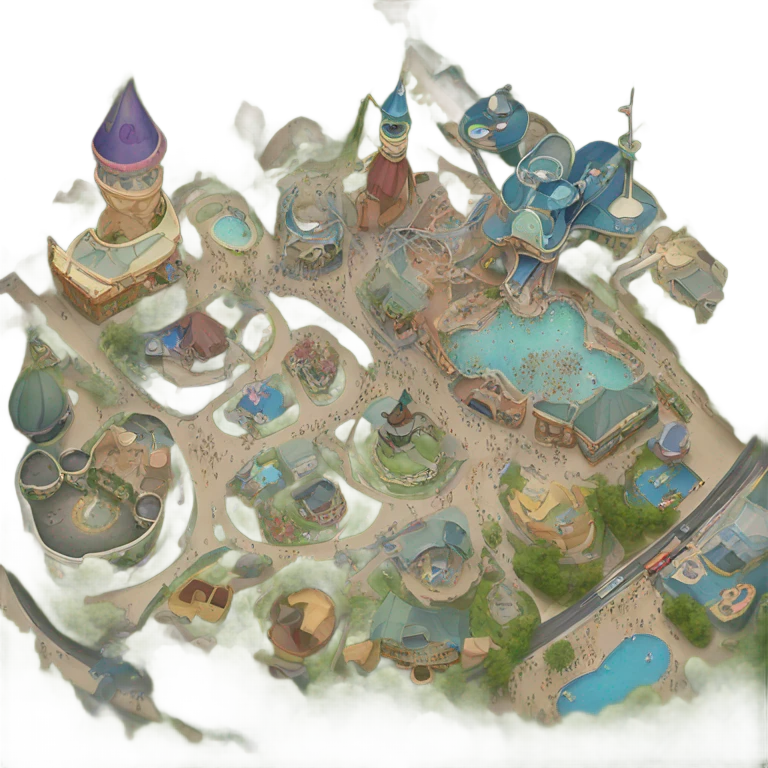 a bird's eye view of disneyland emoji