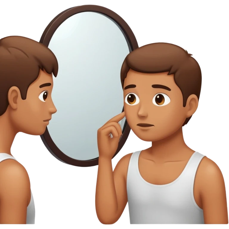 Person looking in a mirror, self-reflection emoji