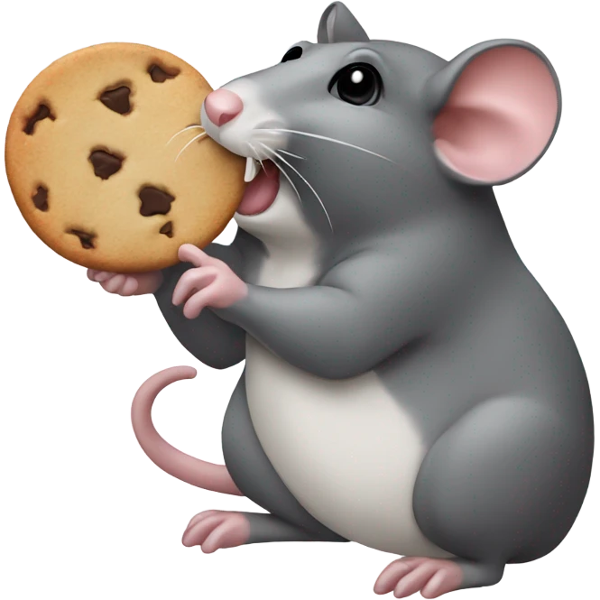 Rat eating cookie emoji