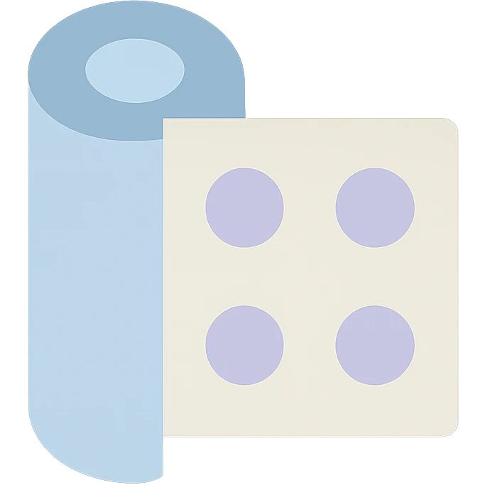 A stylized fabric roll or textile pattern, modern, clean, and distinct style, suitable for a business presentation emoji
