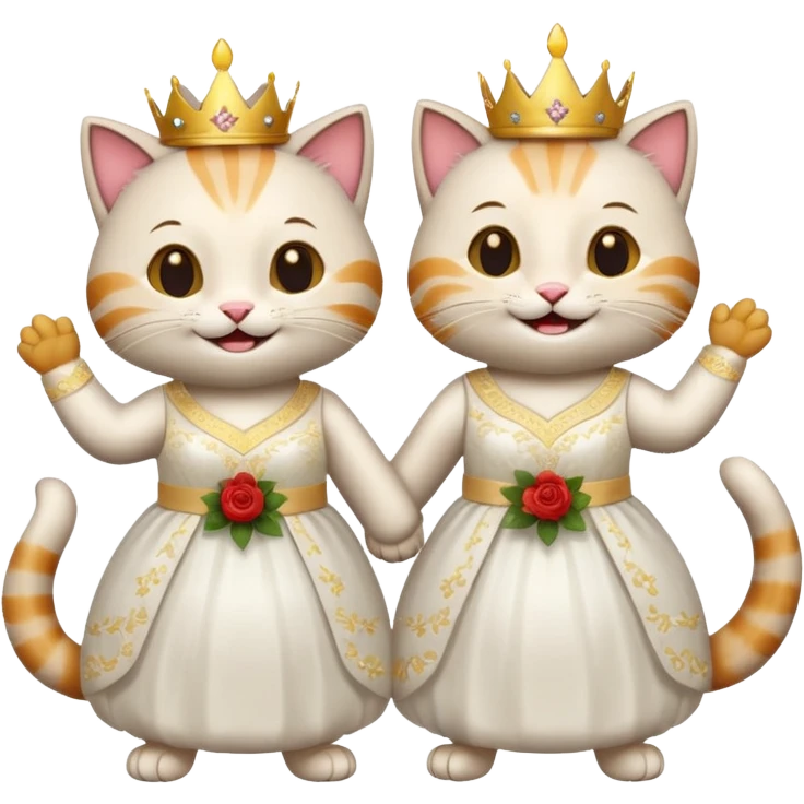 two happy cats getting married emoji