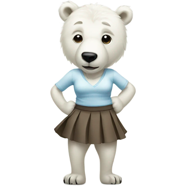 Polar bear with mini skirt emoji
