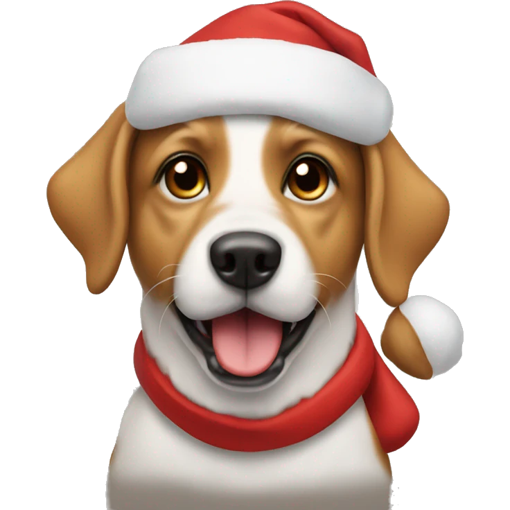 dog with santa hat emoji