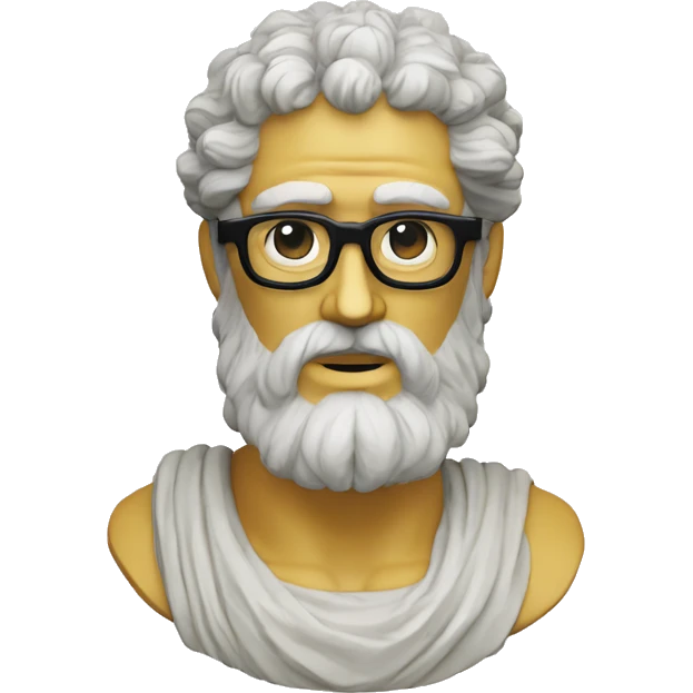 Ancient Greek King Odysseus Statue Face Only, Nerd, Glasses, Off-white emoji