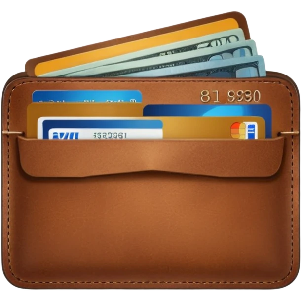 portefeuille marron avec billet et carte bancaire emoji