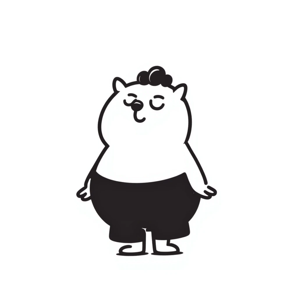 fun playful butt, hand drawn doodle, notion style emoji