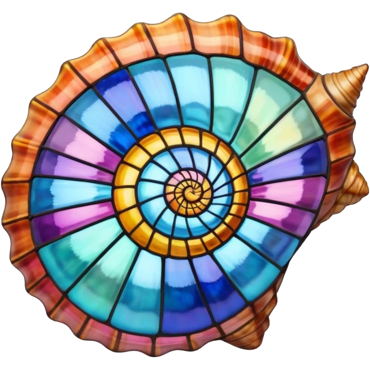Stained glass conch shell emoji