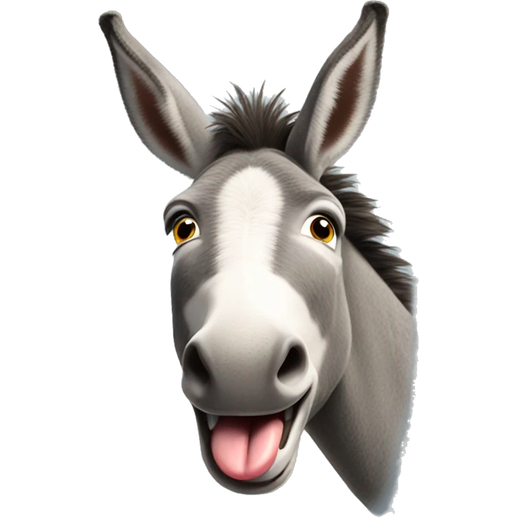 Donkey sticking out tongue emoji