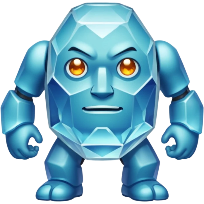 Un golem de crystal et pierre emoji