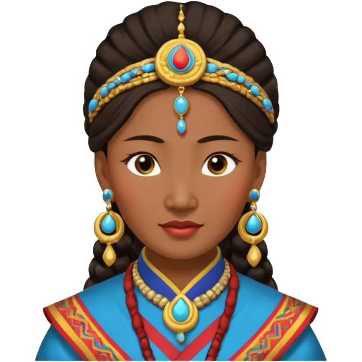 ancient mogolian woman with earrring emoji