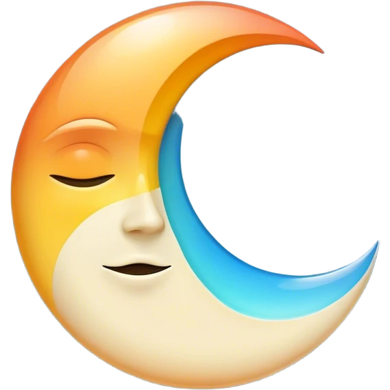 Half sun half moon  emoji