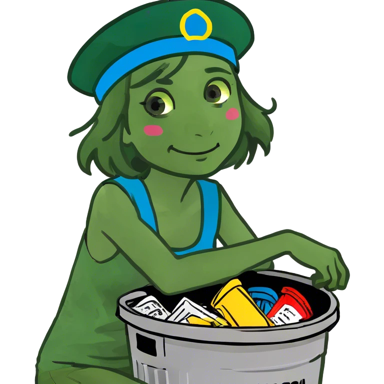girl in trash can emoji