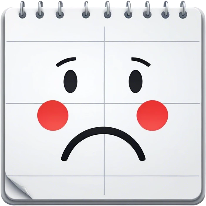 calendar with sad face emoji
