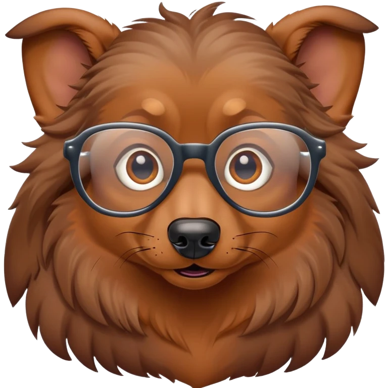 A dachshund werewolf in glasses emoji