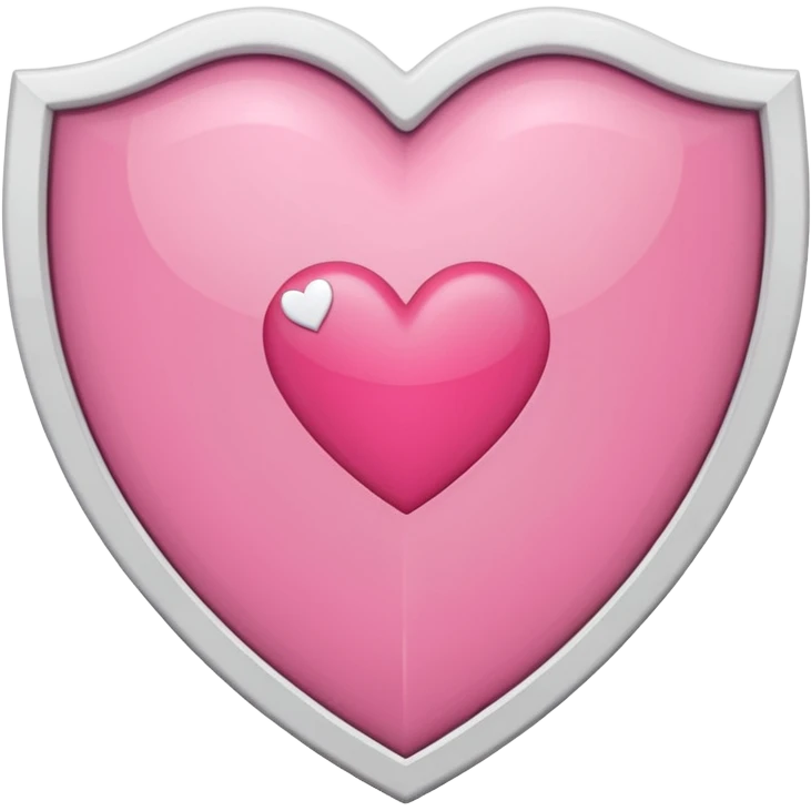 pink shield with white frame and a heart on it emoji