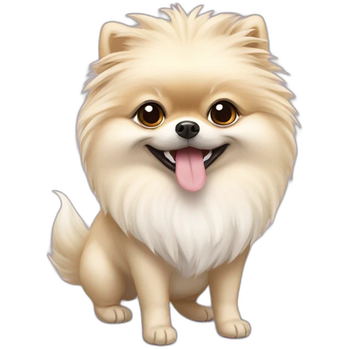 pomeranian-white-dinossaur-cloath emoji