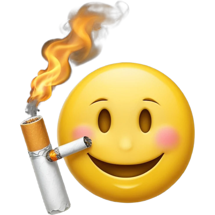 Smiley face smoking cigarette out of mouth  emoji